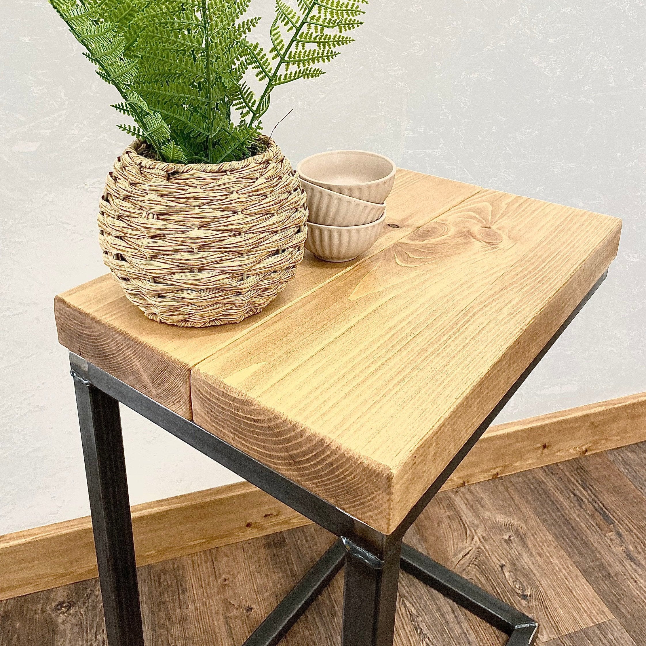 Industrial C Shaped Side Table  RSD Furniture    