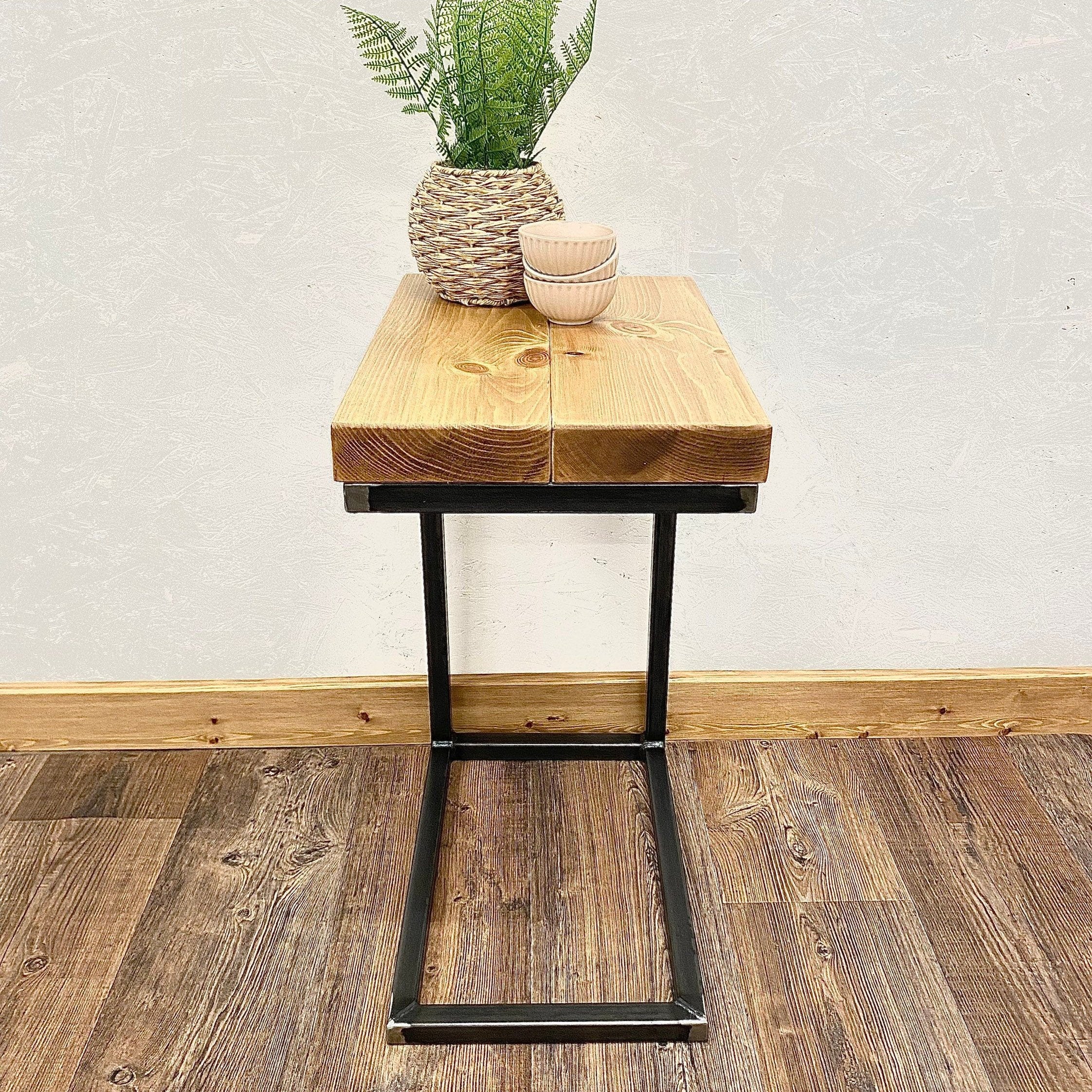 Industrial C Shaped Side Table  RSD Furniture    