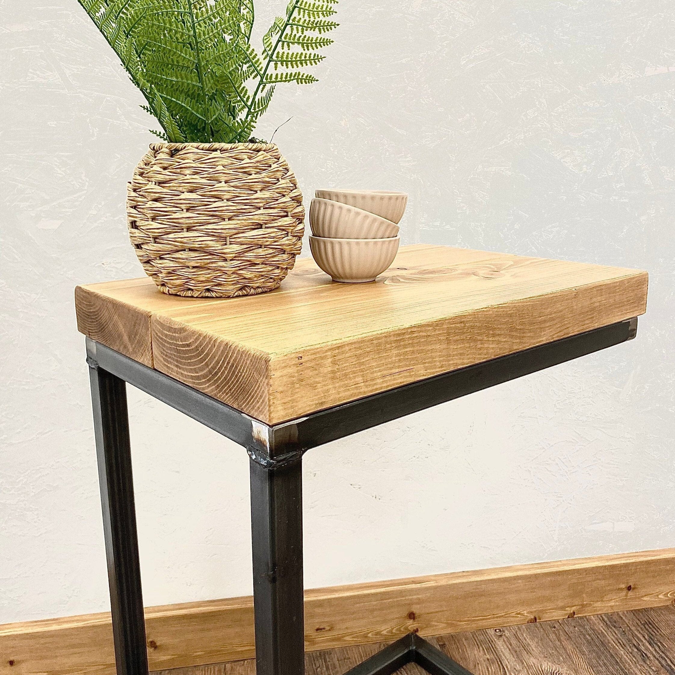 Industrial C Shaped Side Table  RSD Furniture    