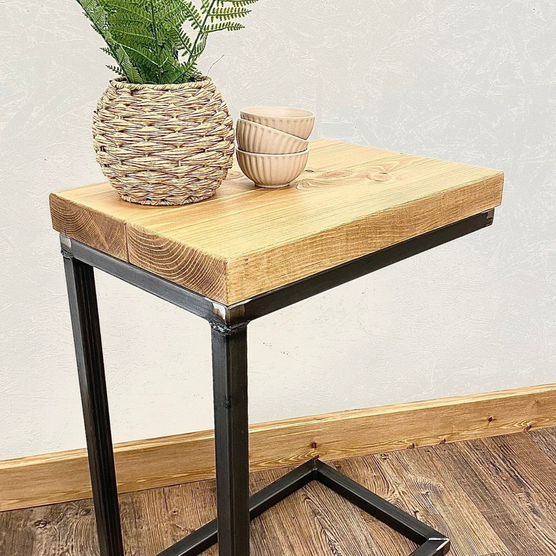 Industrial C Shaped Side Table  RSD Furniture    