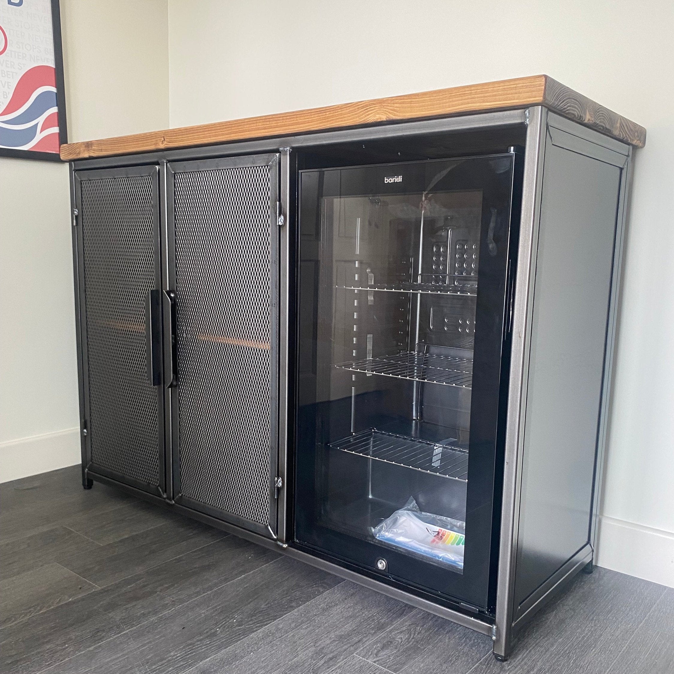 Industrial sideboard with fridge - Drinks Cabinet - Home Bar  RSD Furniture    