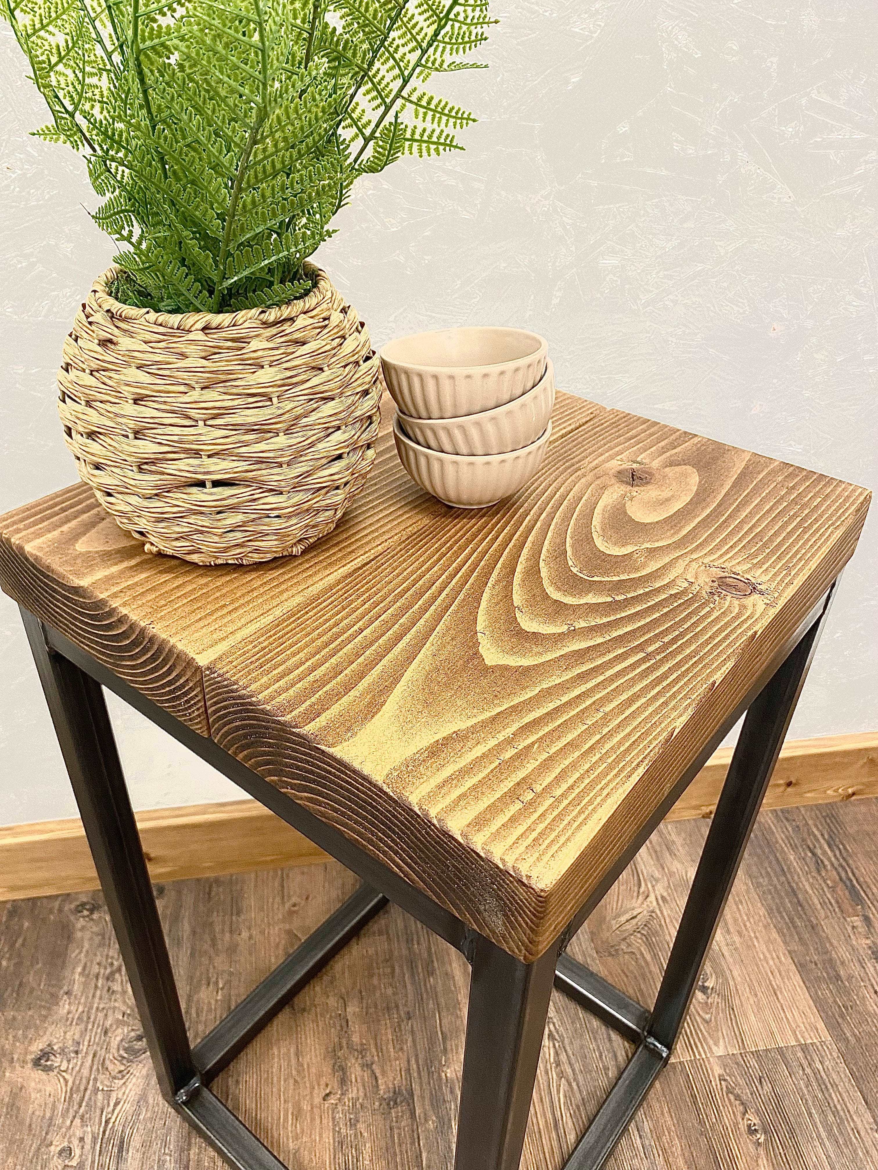 Industrial style Side table - Wood and Metal Small medium side table FREE DELIVERY   