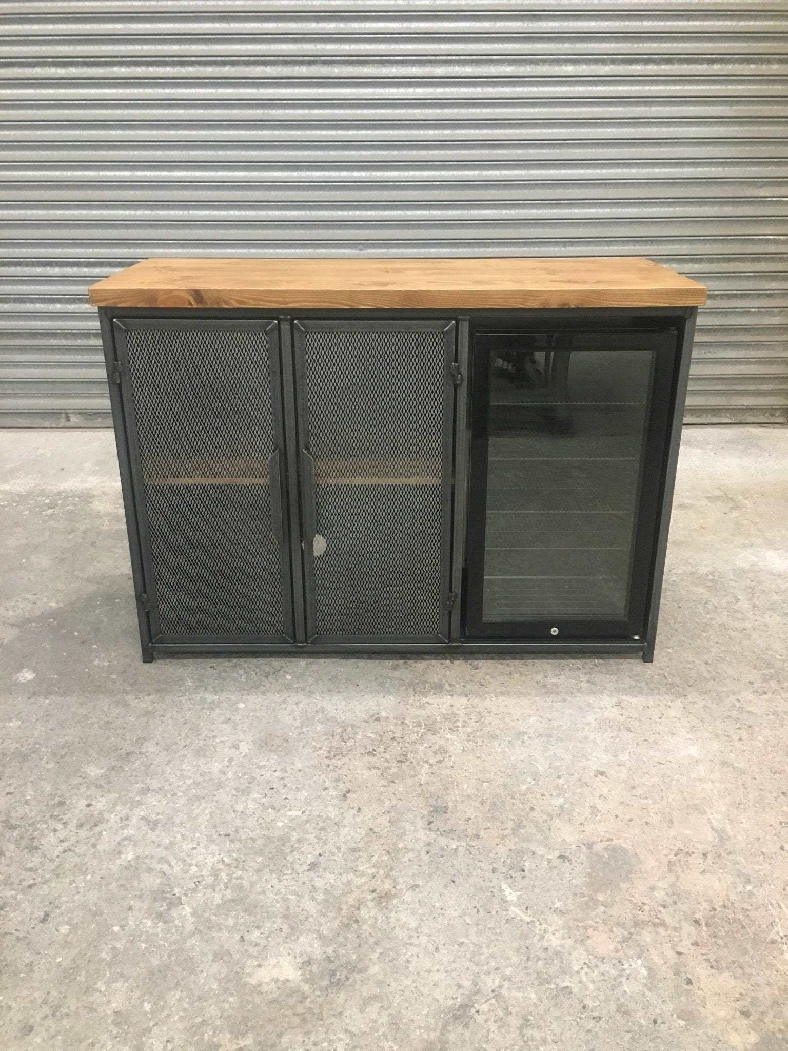 Industrial sideboard with fridge - Drinks Cabinet - Home Bar  RSD Furniture   