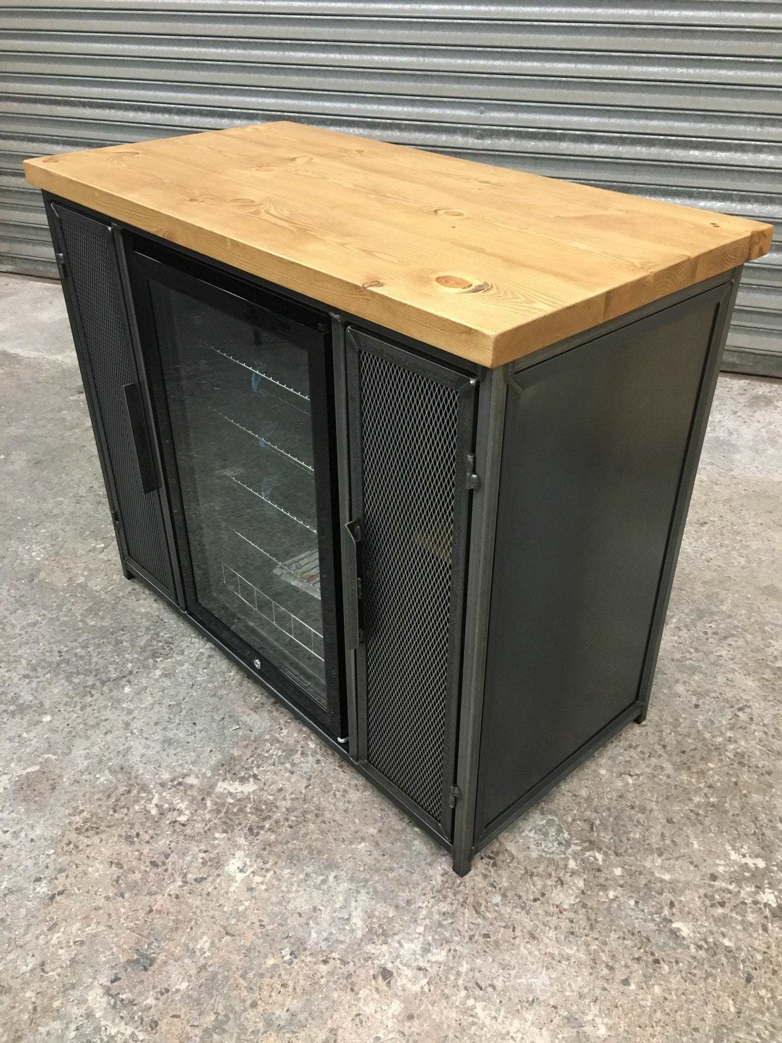 Industrial Home Bar Sideboard with Large Drinks Cooler  RSD Furniture   