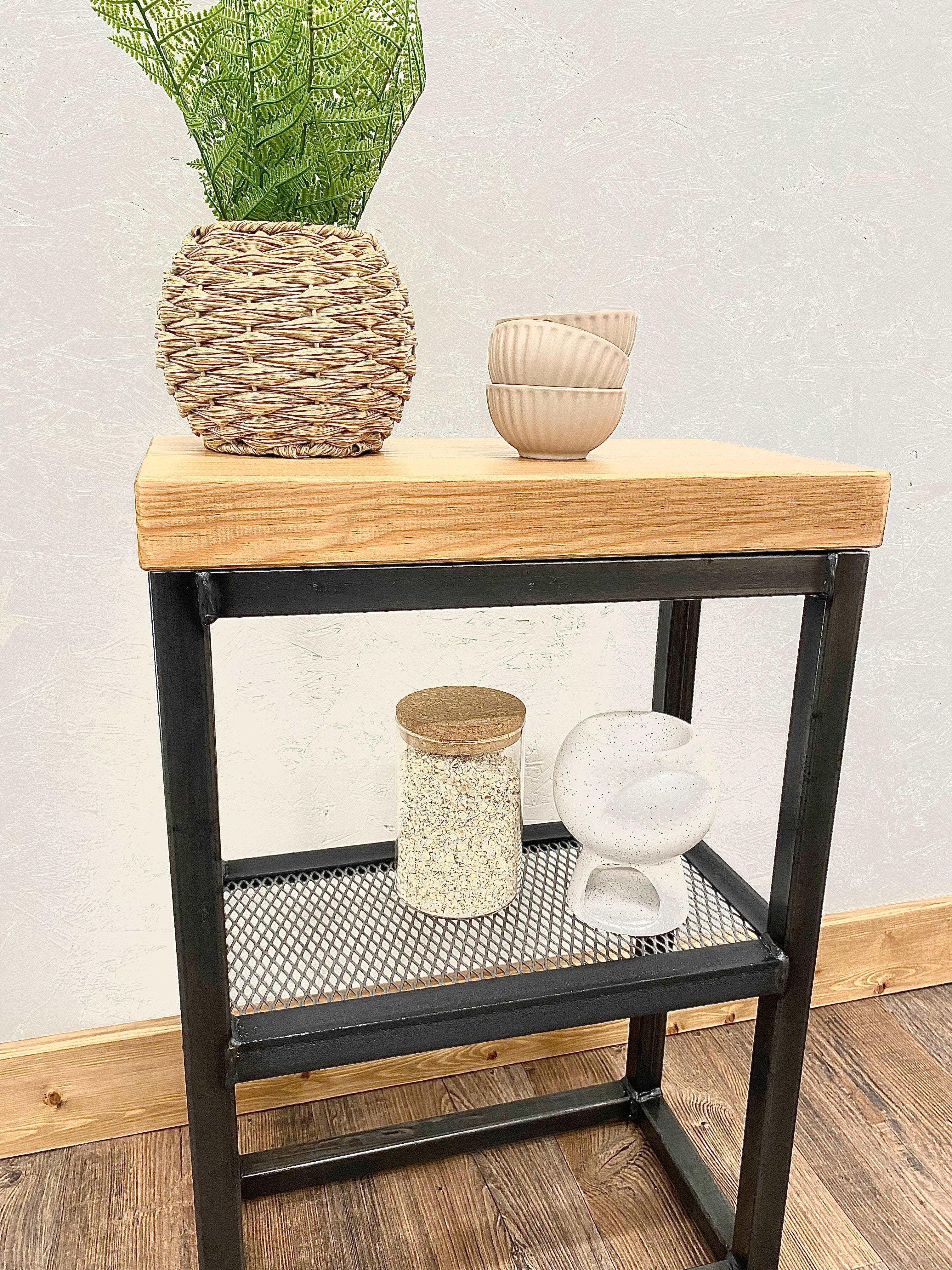 Industrial Side Table with Shelf  RSD Furniture   