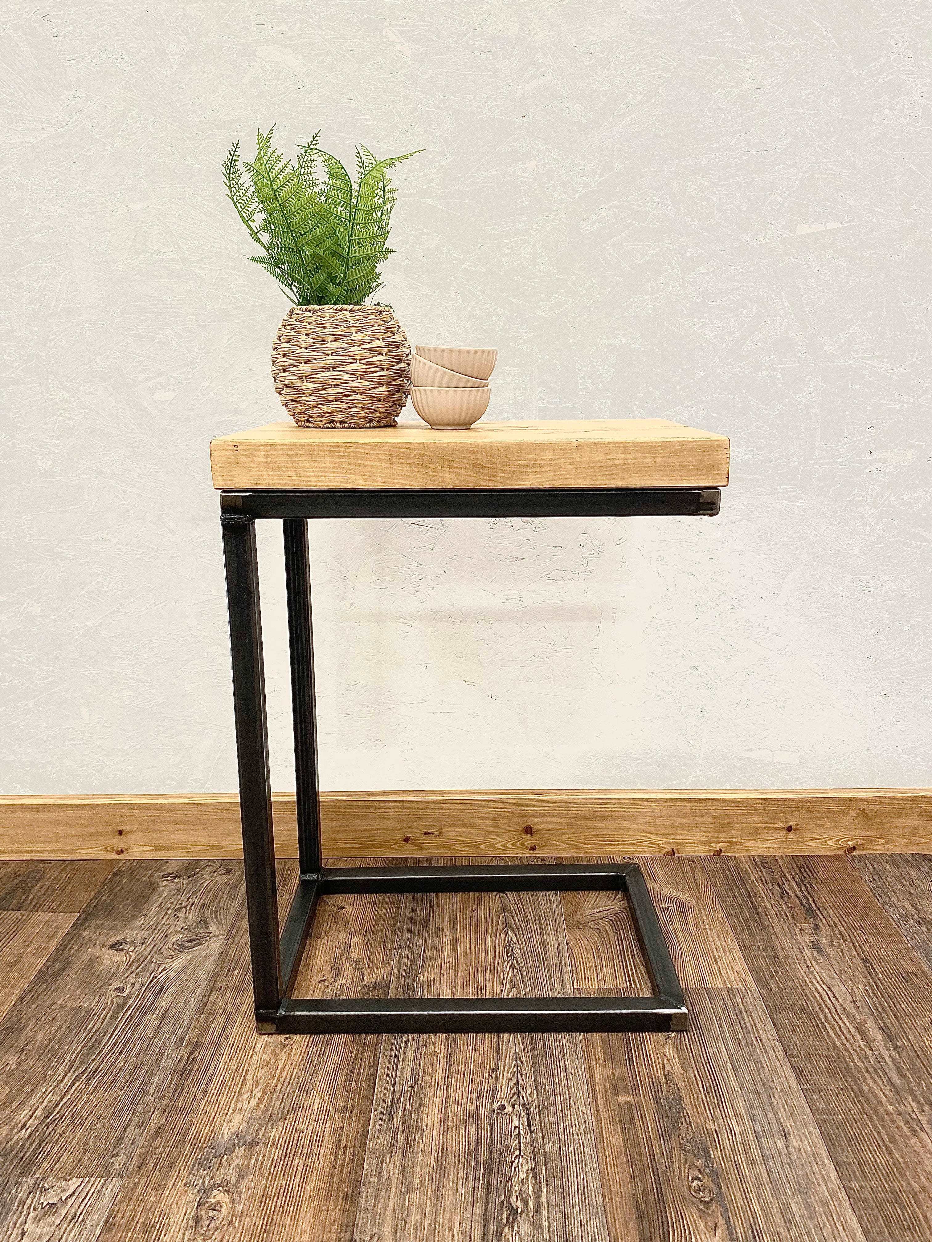 Industrial C Shaped Side Table  RSD Furniture   
