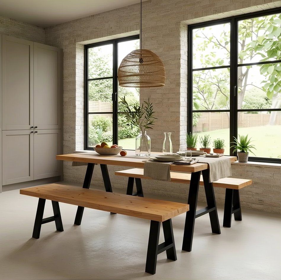 A-Frame Leg Dining Table Set