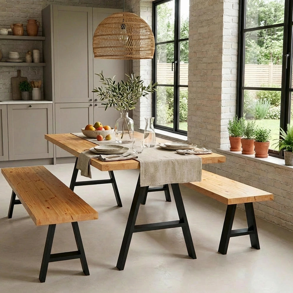 A-Frame Leg Dining Table Set