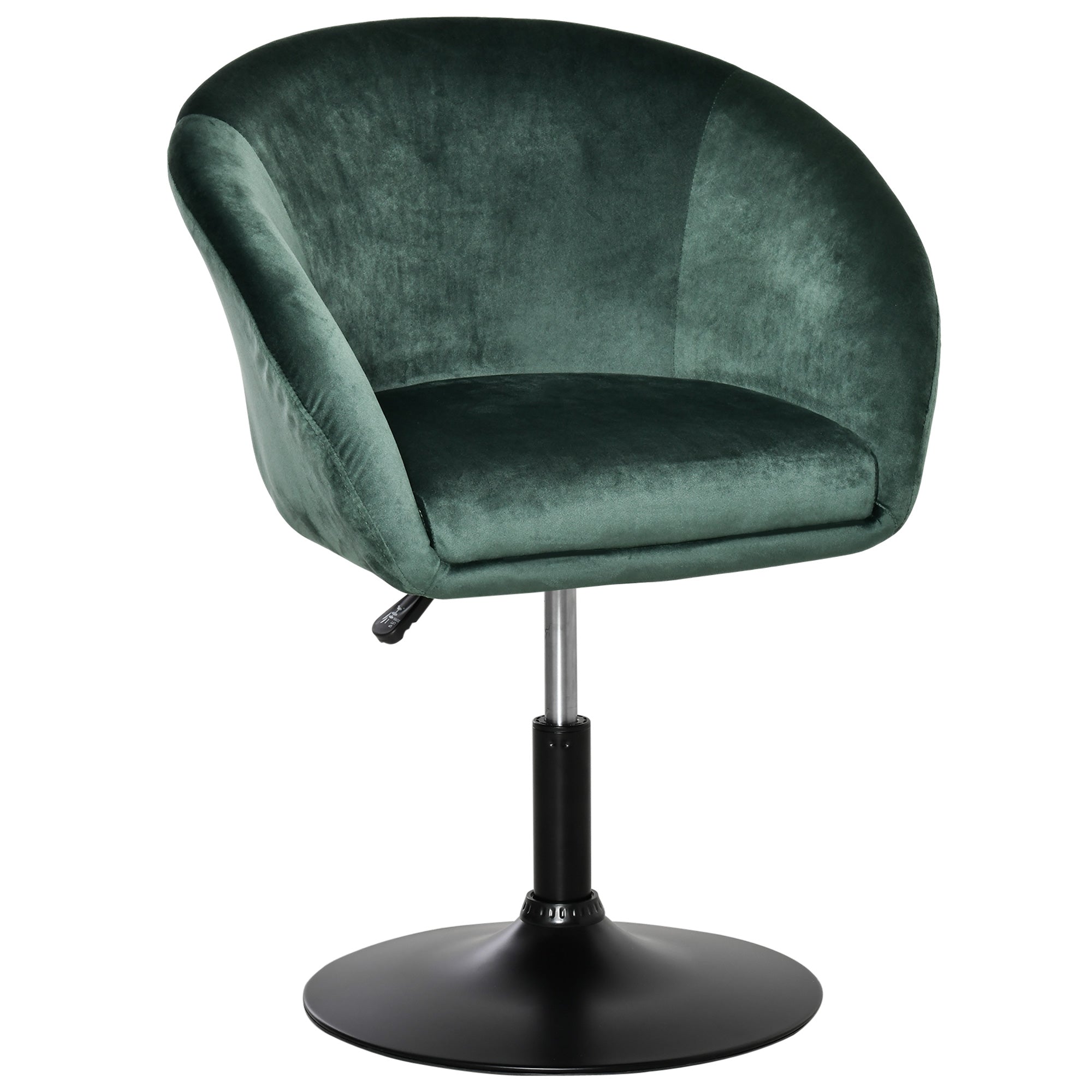 Swivel Bar Stool Fabric Dining Chair Dressing Stool with Tub Seat, Back, Adjustable Height, Green  AOSOM   