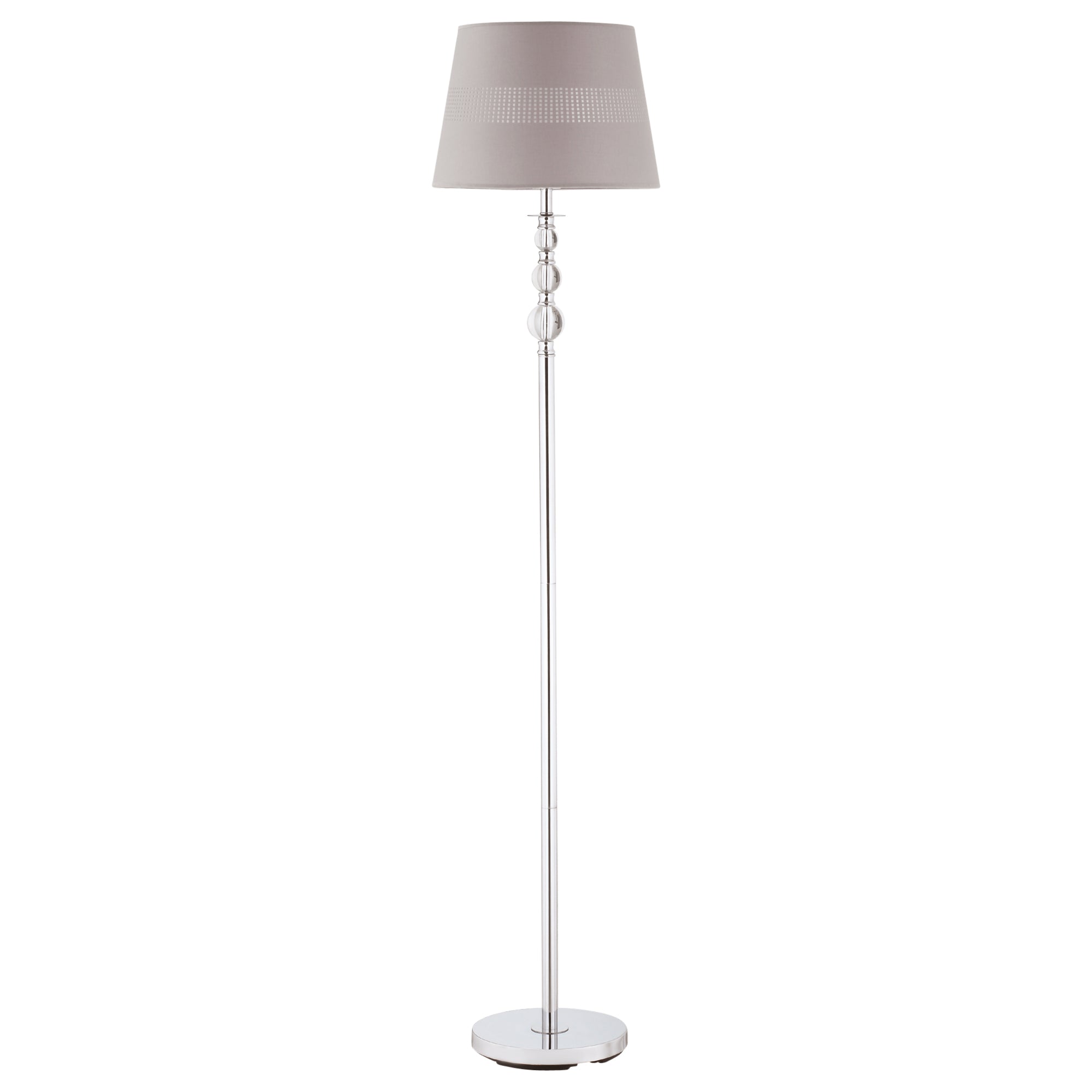Floor Lamp with Hollow Out Fabric Shade, Chrome Base, Elegant Decoration for Bedroom, Living Room, Study, Grey  AOSOM   