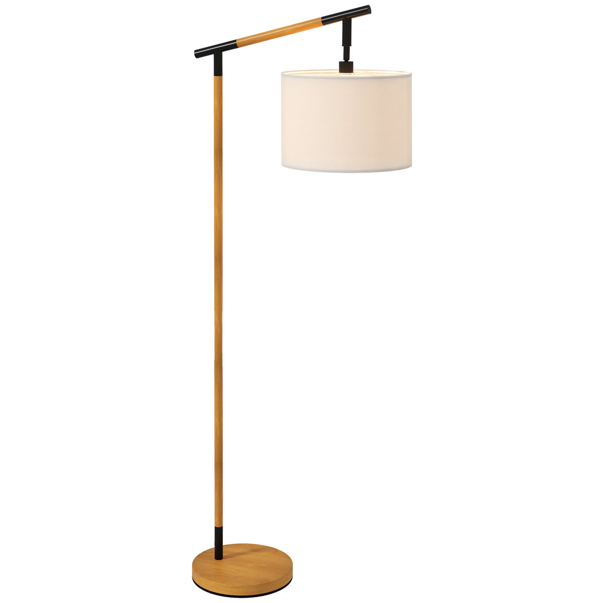 Modern Floor Lamp with 350Â° Rotating Lampshade, for Living Room and Bedroom, LED Bulb Included, Brown  AOSOM   