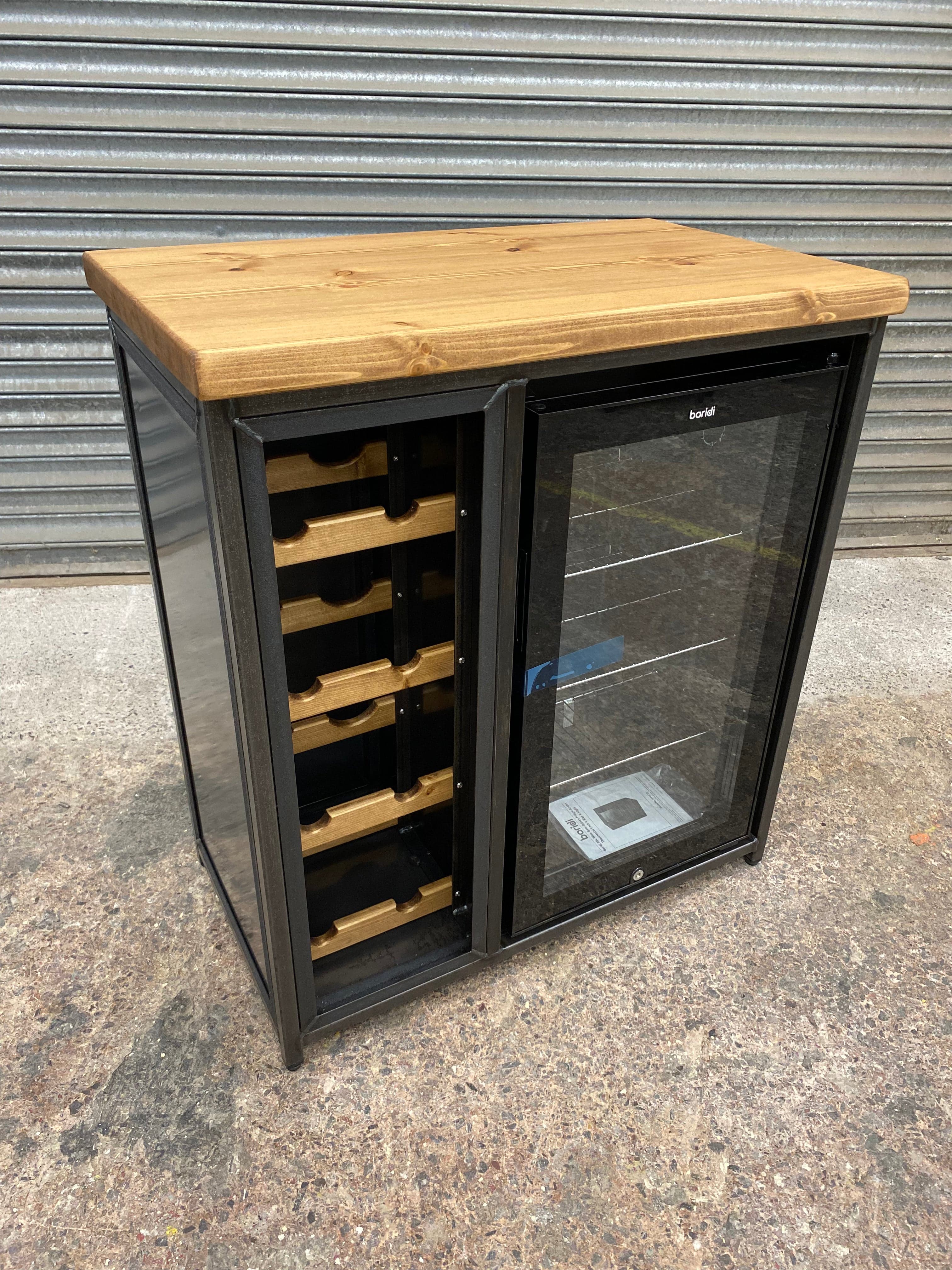 Slim Drinks Cabinet with Wine Rack  RSD Furniture   