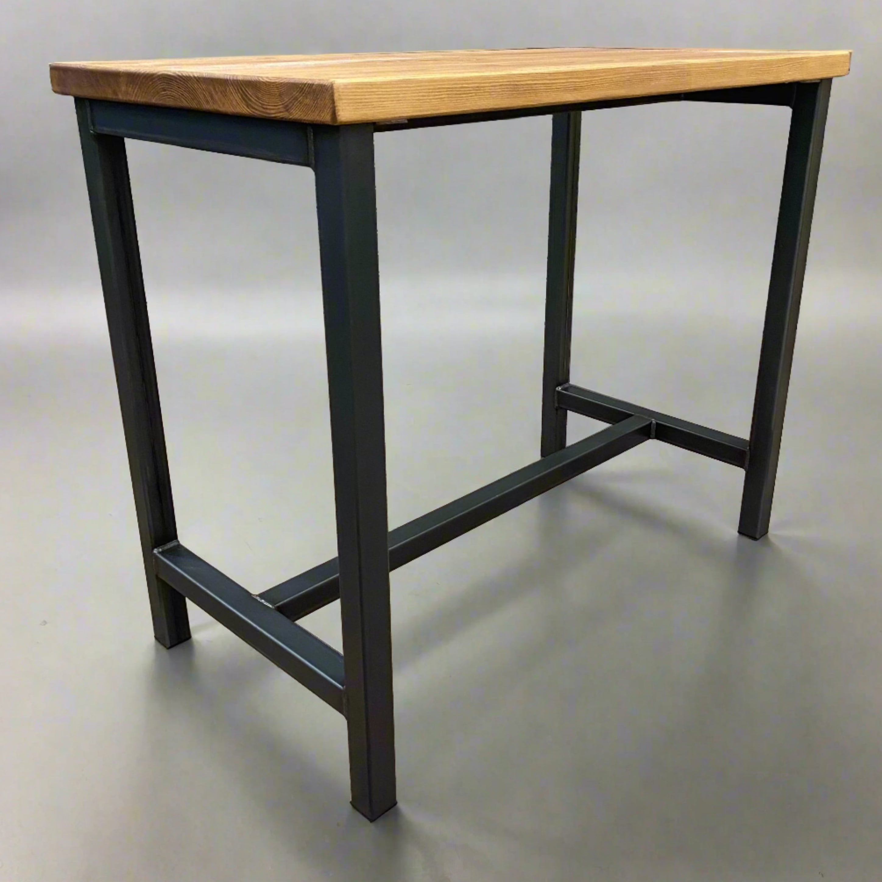 Industrial Style Kitchen Breakfast Bar - Steel Frame & Wood Top  RSD Furniture   