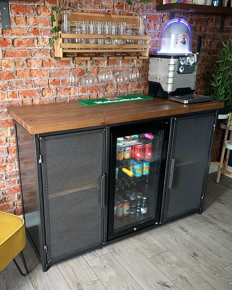 Industrial Style Home Bar Sideboard With Integrated Drinks Cooler Sideboards and drinks cabinet RSD Furniture   