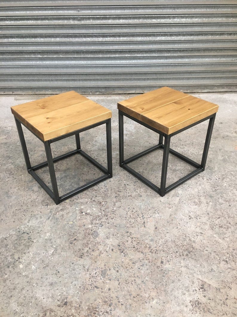 Small Industrial Coffee Table - Wood and Metal  FREE DELIVERY   