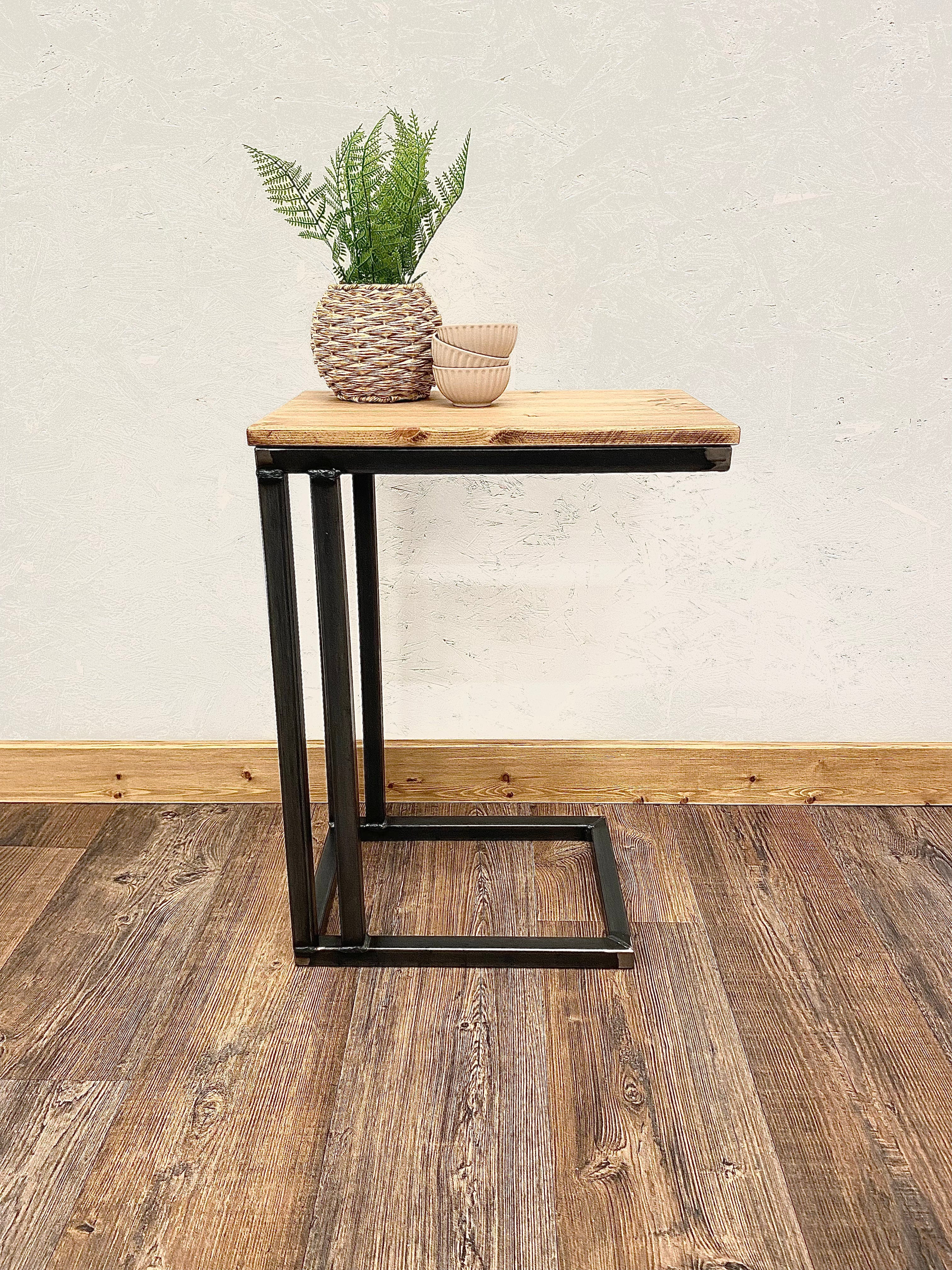 Rustic C Shaped Side table - Sofa table - Laptop table C shaped laptop table FREE DELIVERY   