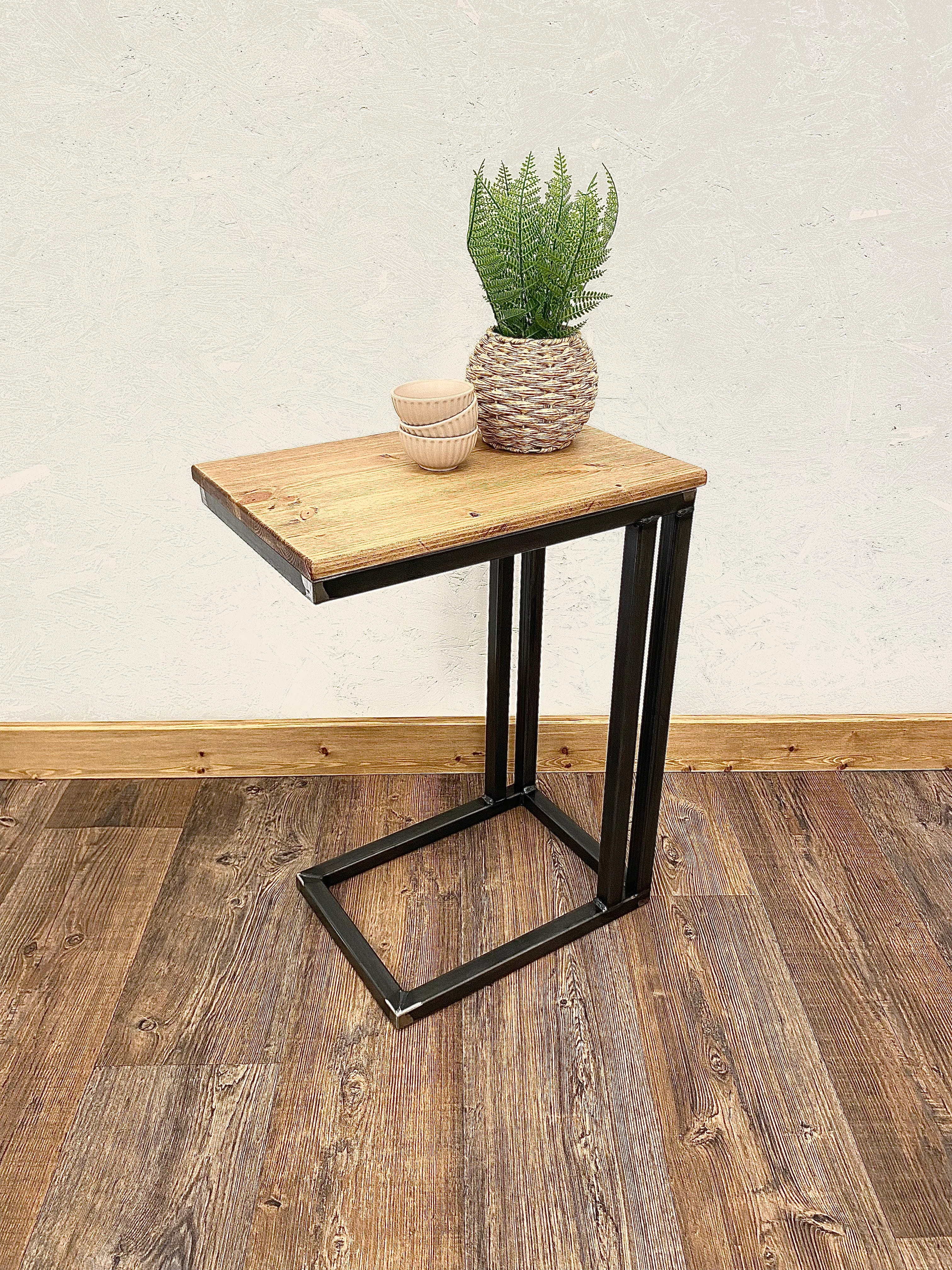 Rustic C Shaped Side table - Sofa table - Laptop table C shaped laptop table FREE DELIVERY   
