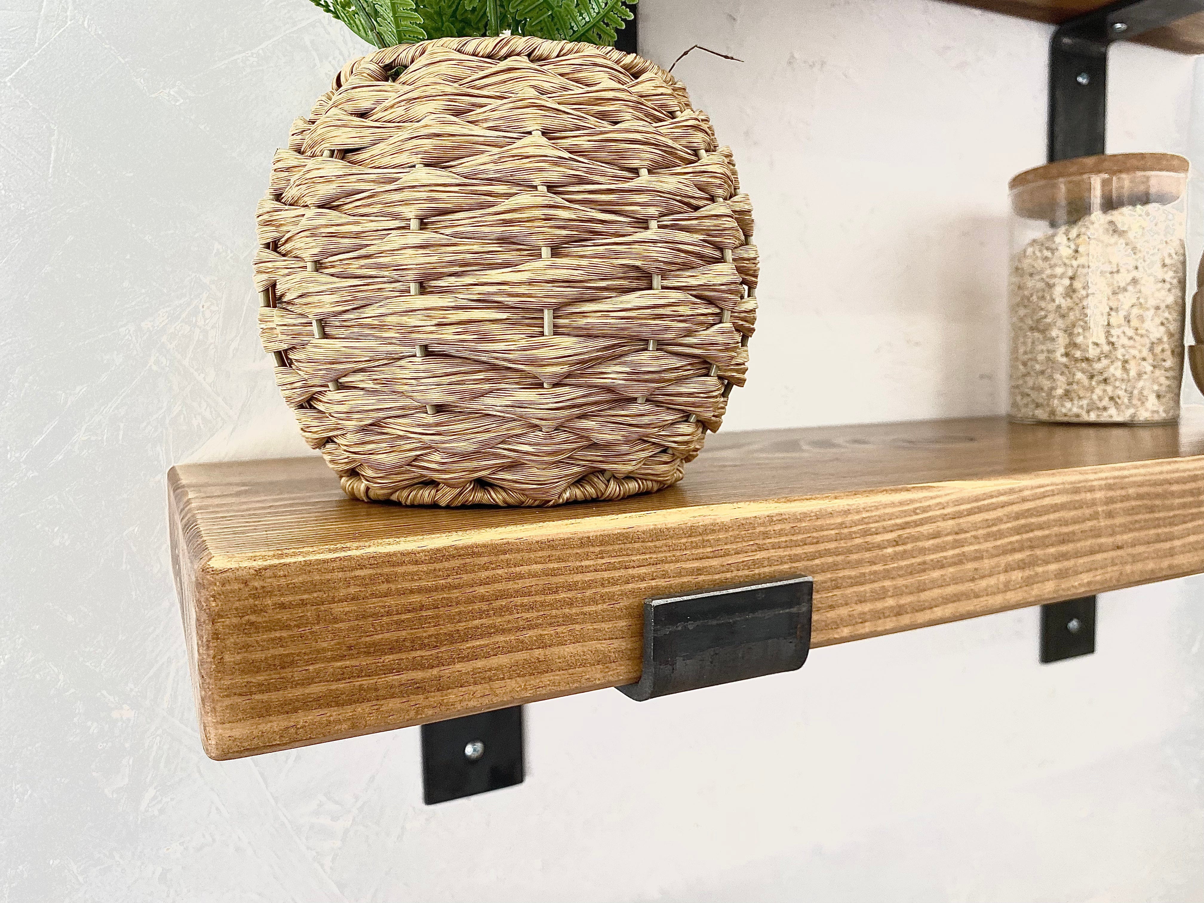 Rustic Wooden Shelves with Metal Brackets Rustic shelves FREE DELIVERY   