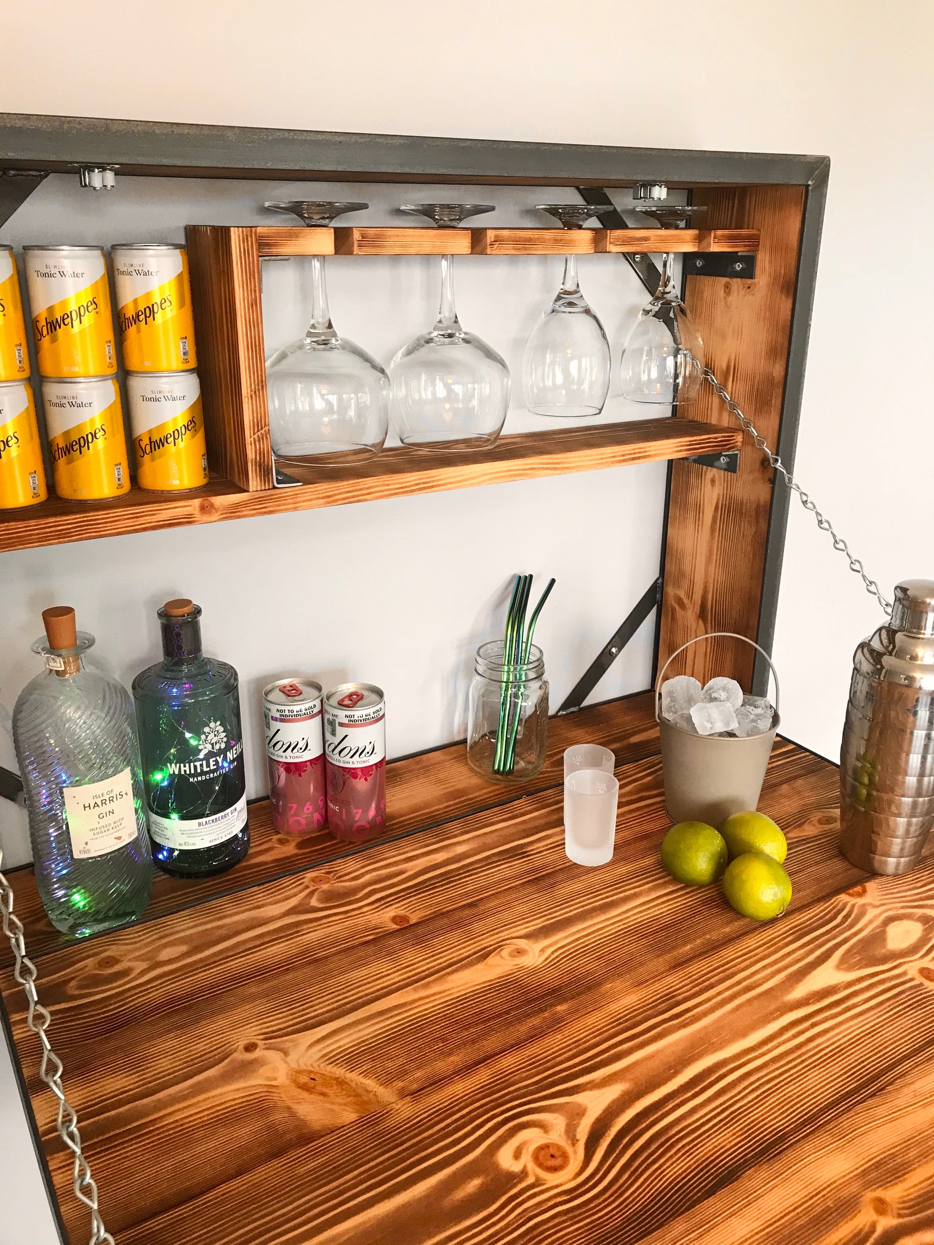 Wall mounted drinks bar Wall mounted gin bar FREE DELIVERY   